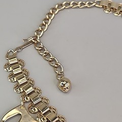 Vintage Waterfall Necklace Gold Tone Book Chain 15.5″