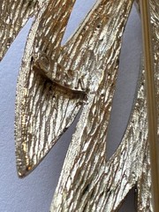 Vintage BSK Matte Gold Tone Large Textured Leaf Brooch Pin – 2.5 inches