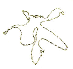 Sterling Silver Oval Link Chain Necklace 2mm 19 inch 2.21g