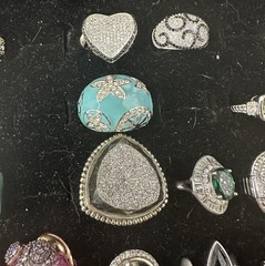 48 Vintage Rings Resellers Mixed Lot-amethyst,citrine ,CZ, Agate, 925 Silver