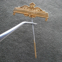 Masonic Breast Jewel VICTORY Top Bar Goldtone Lapel Stick Pin 7.2g ~ FLAW