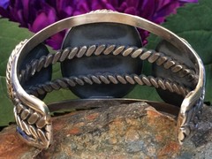 90 GRAM TURQUOISE W/ PYRITE STERLING SILVER SOUTHWESTERN NAVAJO STYLE BRACELET