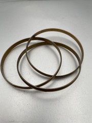Copper Bangle Bracelet Set 3 Intertwined Stackable Narrow 7.5”