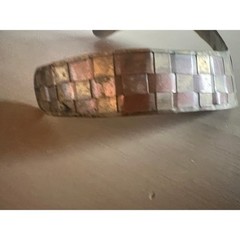 Mixed Metal Torque Collar Copper Brass Woven Checkerboard Choker Brutalist MCM