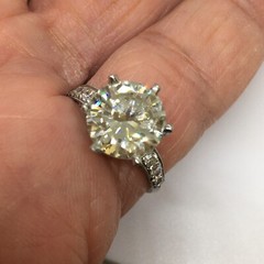 1920s Platinum Art Deco 3.45 Ct Diamond Antique Ring Handmade American Size 7