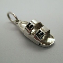 Sterling Silver SANDAL Charm for Bracelet PENDANT Summer SHOES Vintage CUTE!