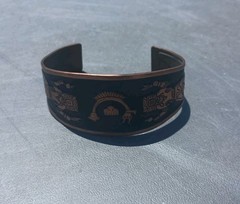 Vintage Copper Buffalo Dancer Southwestern Cuff Bracelet