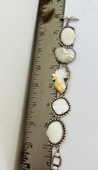 Vintage Sterling Silver AMY KAHN RUSSELL Mother Of Pearl Carved Fish Bracelet