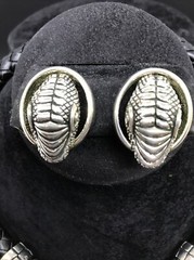 Vintage CABOT Signed Modernest Silver Alloy Snake Head Necklace and Earring Set