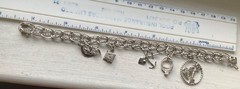 Vintage DYNASTY USA SILVER CHARM BRACELET 7 1/4” Wearable Wedding Engagement