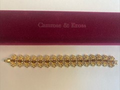 Camrose & Kross Jackie Kennedy Vintage Amber And Crystal Gold Link Bracelet