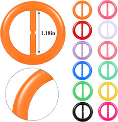 12PCS Silk Scarf Ring Clip T-Shirt Tie Clips for Women Fashion Resin Ring Scarve