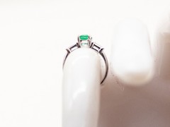 Vintage 1950s $4000 1.50ct AAA+++ Colombian Emerald Diamond 14k White Gold Ring