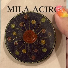 Mila Aciro “Art In Sawdust” Vintage Handmade Brooch Pin Sunburst Collectible New
