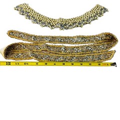 vtg beaded pieces from dresses w rhinestones pearls for crafts etc