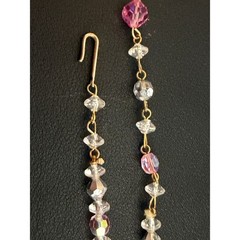 Vintage Beaded Necklace Crystal Pink Clear Aurora Borealis