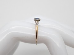 Vintage 1940s $3000 1ct Ceylon Blue Sapphire VS G Diamond 14k Yellow Gold Ring