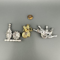 Vintage Rhinestone Brooch Lot Bowling Ball Pins Angel Holding Pin Some Signed