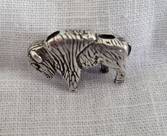 Vintage Sterling Silver Native American Buffalo Bison Pendant RARE