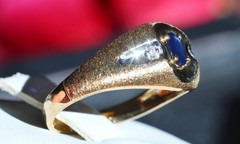 10k yellow gold 0.30ctw natural diamond ring sapphire sz 10 heated 2.63g Romance