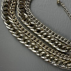 Vintage ART Arthur Pepper Necklace Gold Tone 5 Strand Chain 13-18″