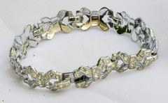 Vintage set of 2 stunning – 1920-1930’s Art Deco paste Open bow tennis bracelet