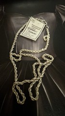 925 Sterling Silver Vintage Eastern Europe Rope Necklace -21″ -49cm -13.9g #1670