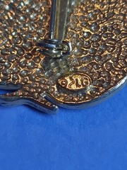 MCM Retro Linda Gal Pear Fruit Brooch Pin Marked Orange Yellow Gold Tone 2″