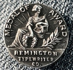 Vintage Medal Of Award Sterling Silver – Remington Typewriter Co. Pin (T9)