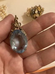 Elegant Lot Vintage Mosiac Earrings Handmade Pendant Creamy Jewelry Antique