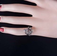 Vintage 1940’s 14k White Gold Single Round Diamond Star Style Ring .20ctw 4.7g