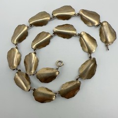 VTG Norway Hans Myhre Sterling Silver White Enamel 15″ Necklace 37g #gag