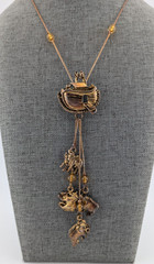 Vintage Marked Korea Dangling Noah’s Ark Animal Charm Beaded Necklace 30in