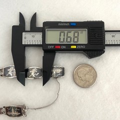 Signed SIAM Thai Sterling Silver 925 Black Niello Garuda Panel Bracelet 6.75″