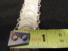 # 654- VINTAGE MEXICO COIN BRACELET-21 REAL COINS