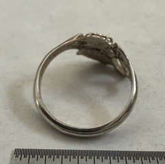 Vintage Sterling Silver Black Hills Gold Leaf Ring Sz 6.25