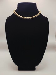 Vintage Monet Polished Gold Tone Ball Bead Choker Necklace – Signed