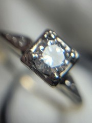 1920s Art deco Natural Diamond Ring 14k? 2.5g