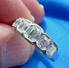 Original EARTH MINED DIAMOND Deco Wedding Band 2 CARAT PLATINUM Engagement Ring