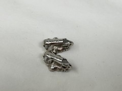 Vintage AVON 1974 Rosegay Antiqued Silver Tone Rhinestone Flower Clip Earrings