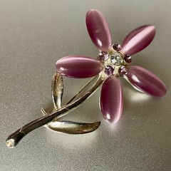 Vintage Jewelry Floral Dragonfly Butterfly Pin Lot Metal Enamel & Rhinestones