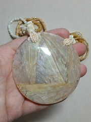 Mother Of Pearl Bead Pendant Necklace 25″