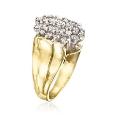 Vintage 1.00 ct. t.w. Diamond Cluster Ring in 10kt Yellow Gold. Size 7.25