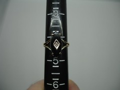 vintage 10K yellow Gold RING marquise black Onyx w DIAMOND accent band 2.4g 4.25