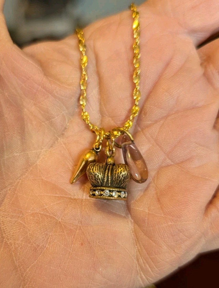 Alex And Ani Gold With 3 Charms Crown Crystal And Other necklace