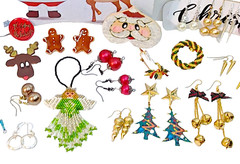 VTG Mixed JEWELRY LOT Everyday + Christmas Retro Earrings Brooches Pins Bracelet