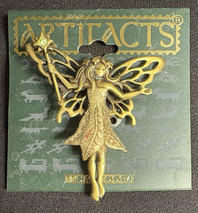 JJ Jonette Vintage Angel Fairy Sparkle Brooch Pin Gold Tone NOS RARE!