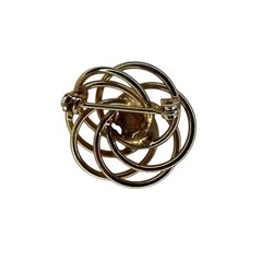 Vintage Gold Flower Brooch with Faux Pearl Center | Intricate Costume Jewelry
