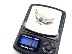 Vtg Handmade Navajo Fred Harvey Era Sterling Silver Thunderbird Turquoise Brooch