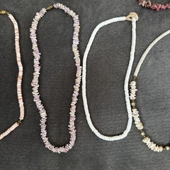 Vintage Y2K 70s 80s 90s Puka Shell Heishi Necklace Lot 12 Surfer Hawaiian